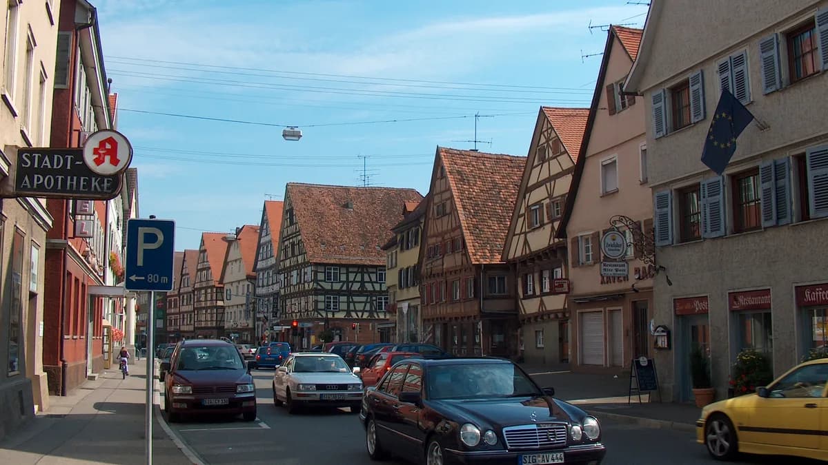 Stadtansicht von Mengen